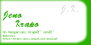 jeno krapo business card